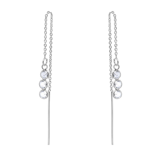 Aros plata cadena y circón