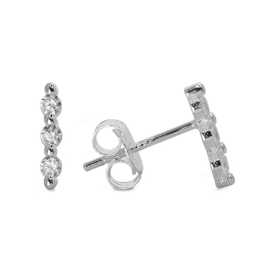 Aros de plata con 3 circones
