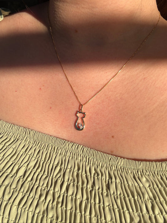 Collar gatito con circón