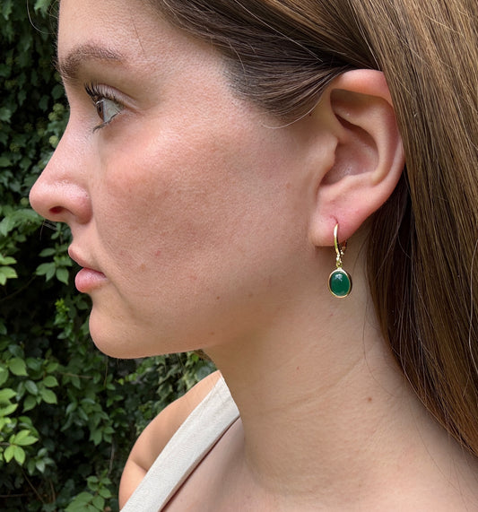 Argollas óvalo verde