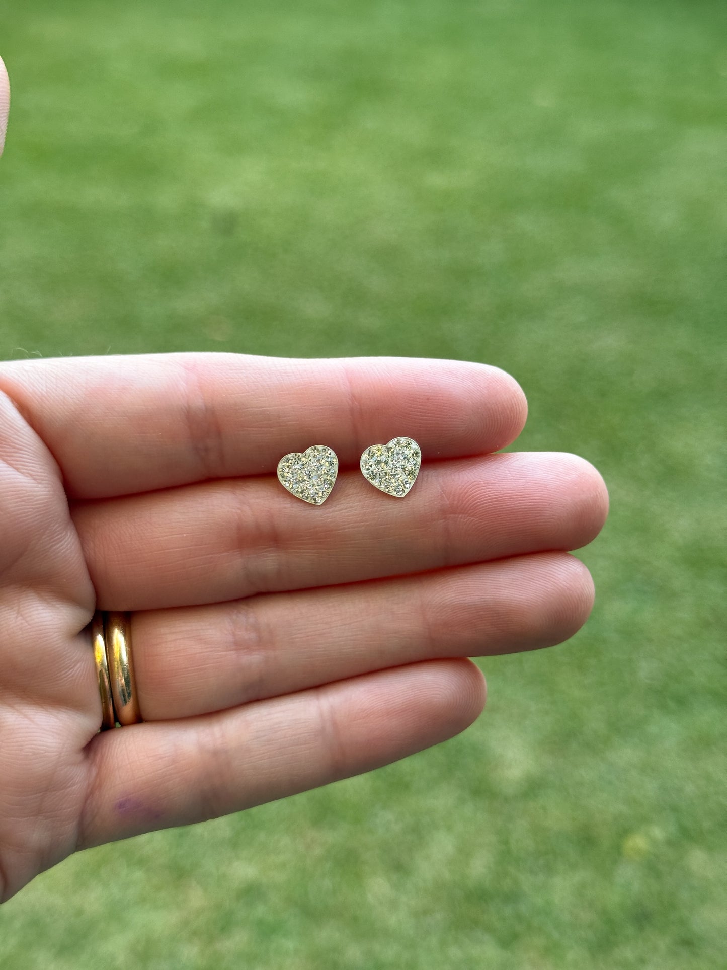 Aros plata corazones