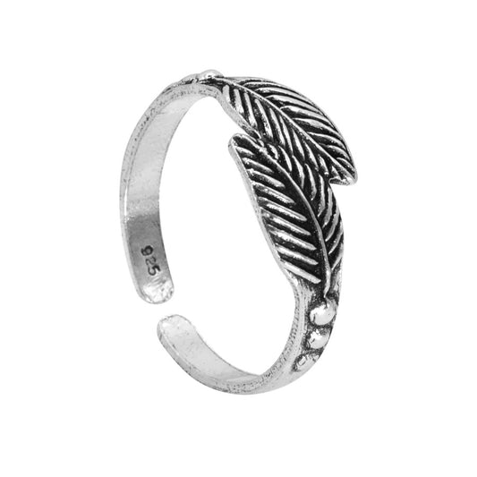 Anillo midi ajustable modelo hojas