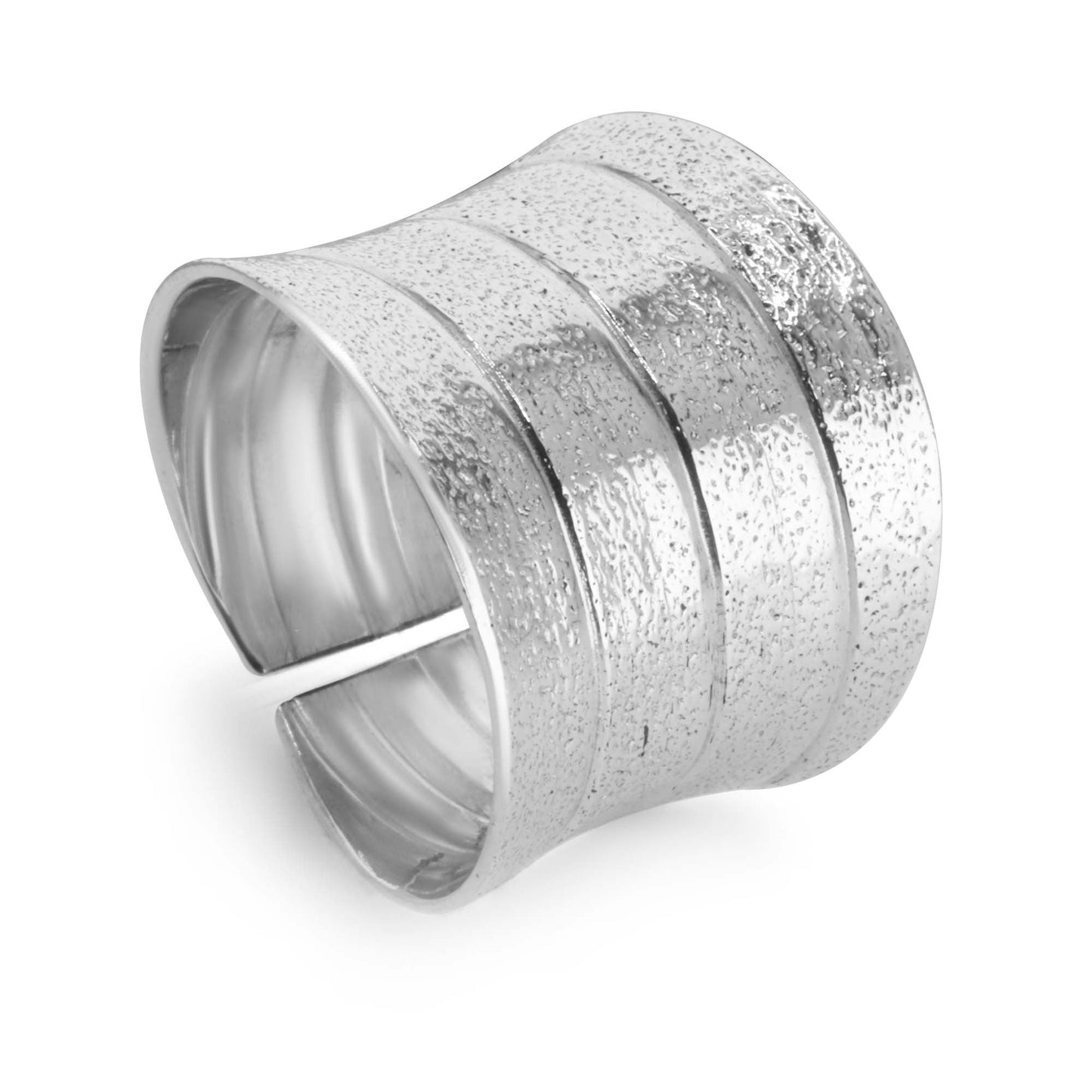 Anillo plata con líneas ajustable