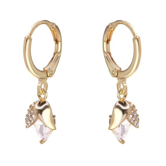 Argollas bañadas en oro modelo flor