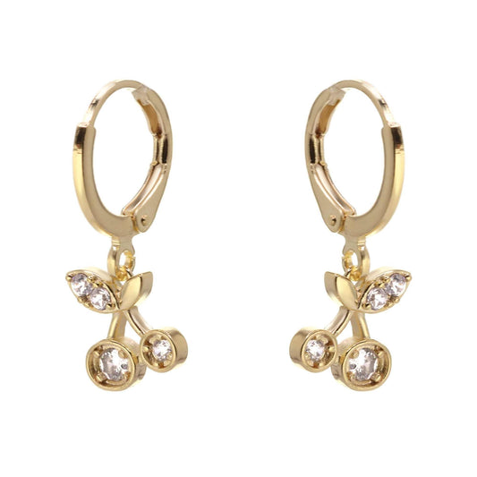 Argollas bañadas en oro cerezas