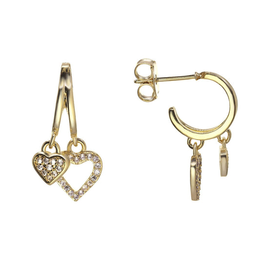 Argollas bañadas en oro corazón