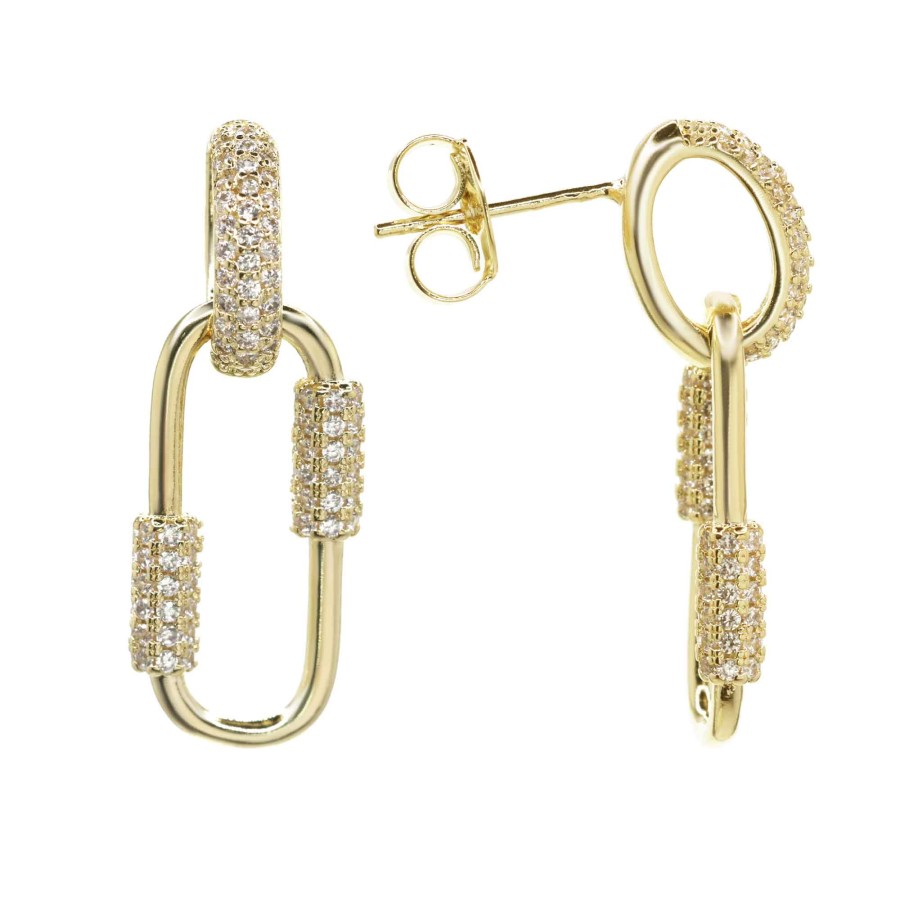 Argollas bañadas en oro con microcircones