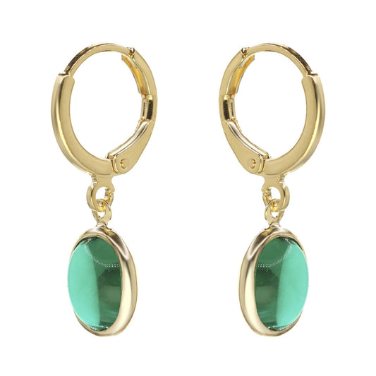 Argollas óvalo verde