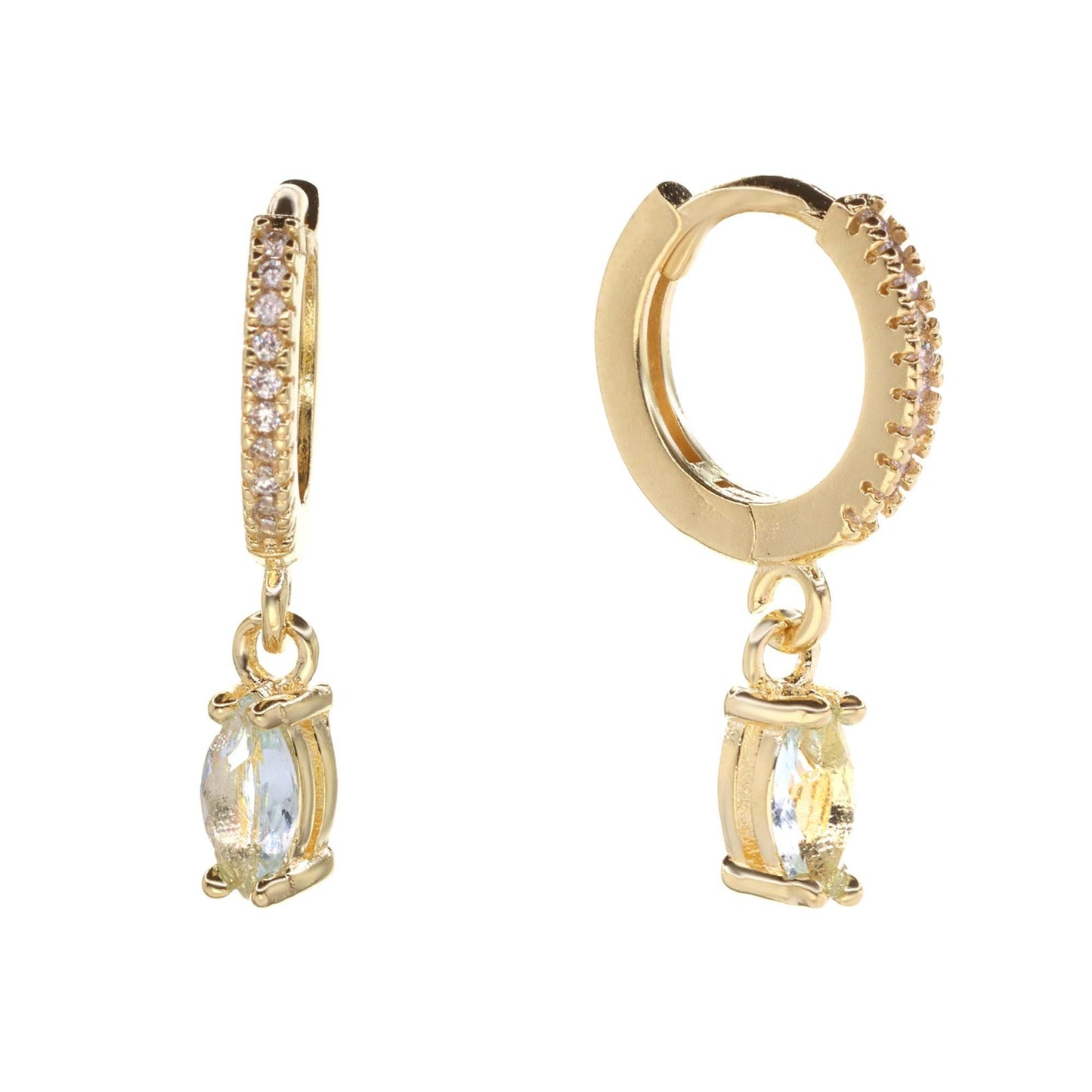 Argollas bañadas en oro circón