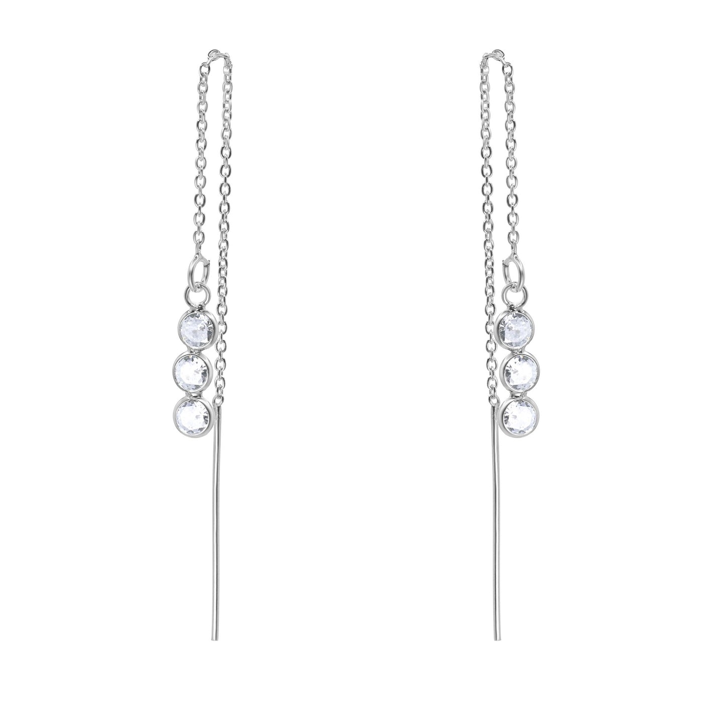 Aros plata cadena y circón