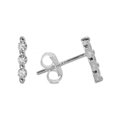 Aros de plata con 3 circones