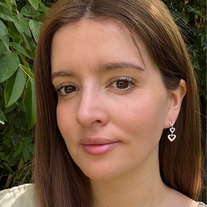 Aros de plata corazones