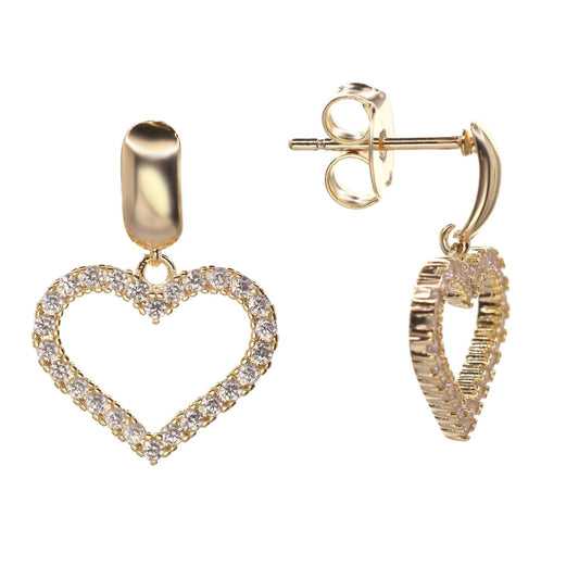 Aros bañados en oro corazón