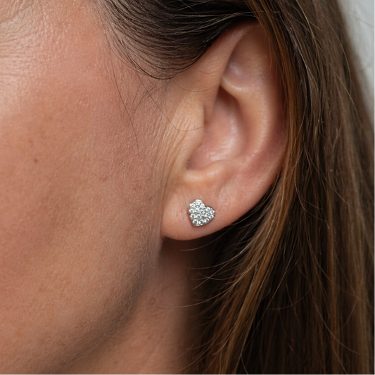 Aros plata corazones