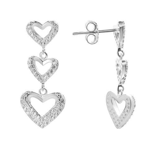 Aros de plata corazones