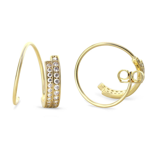 Aros bañados en oro modelo espiral