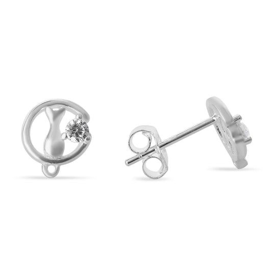 Aros gatito circón