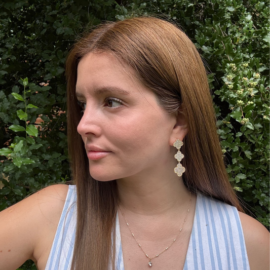 Aros colgante trébol