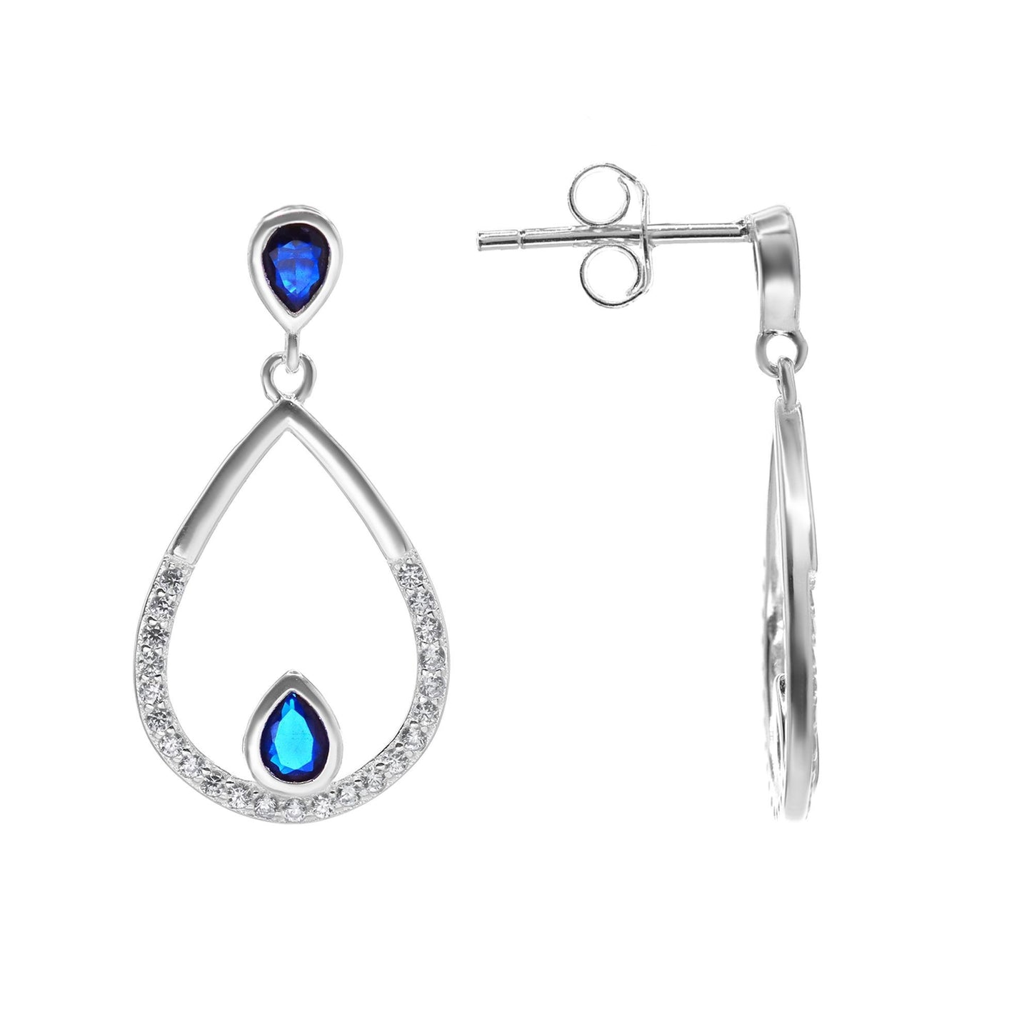 Aros de plata zafiro