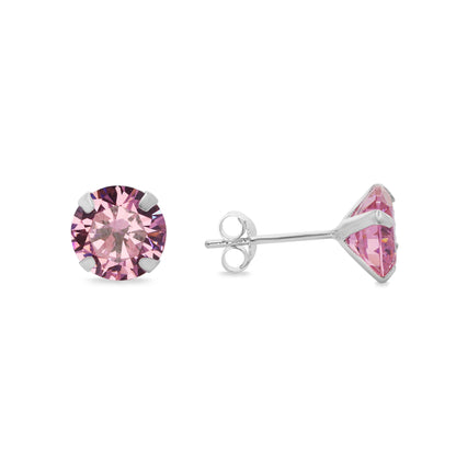 Aros circón rosado