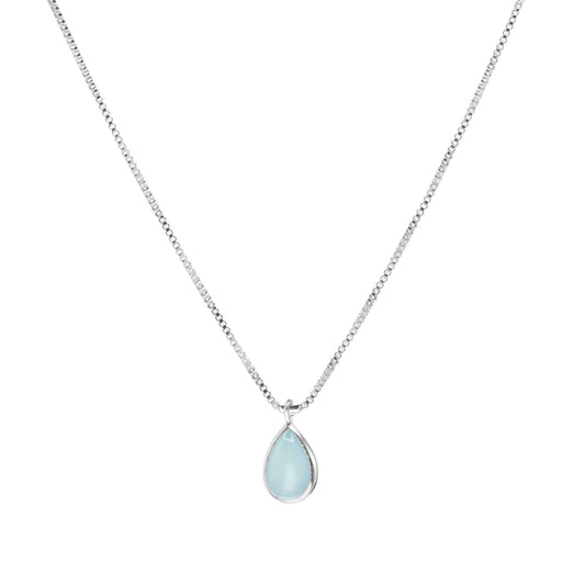 Collar de plata con piedra calcedonia