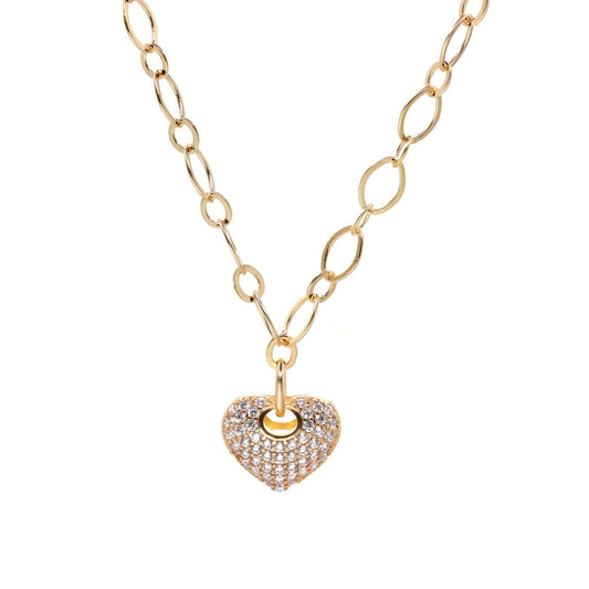 collar bañado en oro diseño corazón