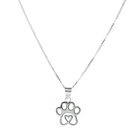 Collar de plata patita con un corazón