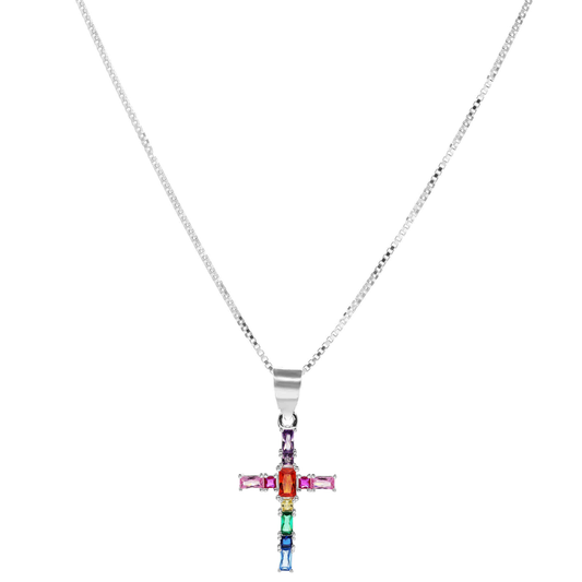 Collar cruz multicolor