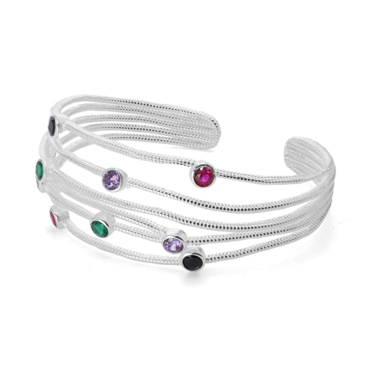 Pulsera plata tipo esclava ajustable