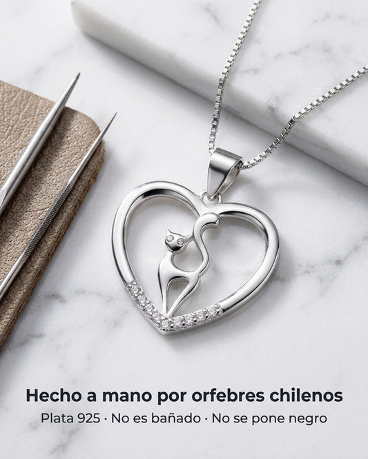 Collar gatito en un corazón