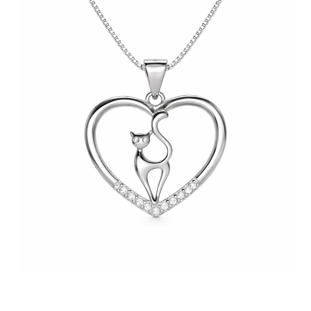 Collar gatito en un corazón