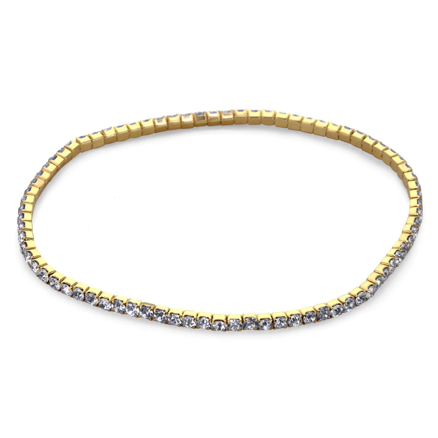 Pulsera bañada en oro con circones