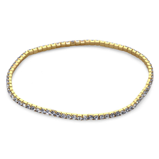 Pulsera bañada en oro con circones