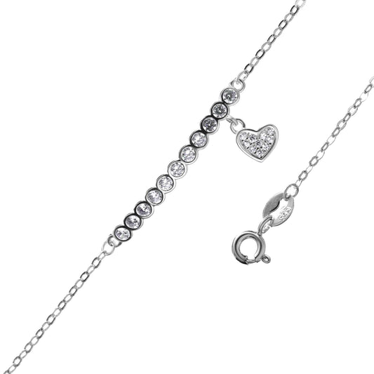 Pulsera con circones y corazón colgante