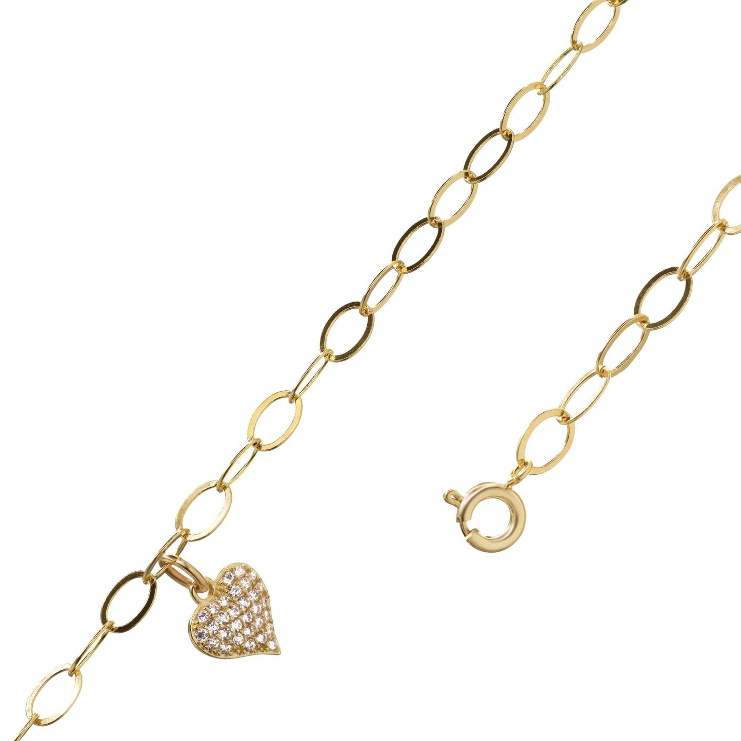 pulsera bañada en oro corazón