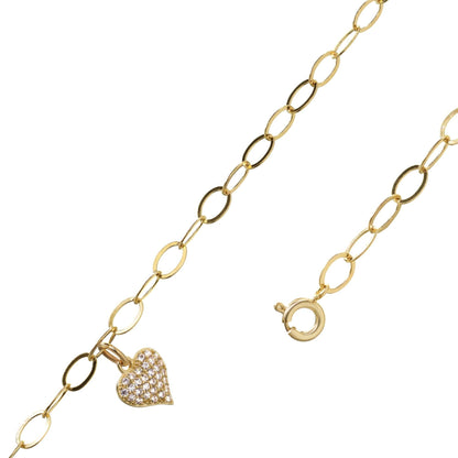 pulsera bañada en oro corazón
