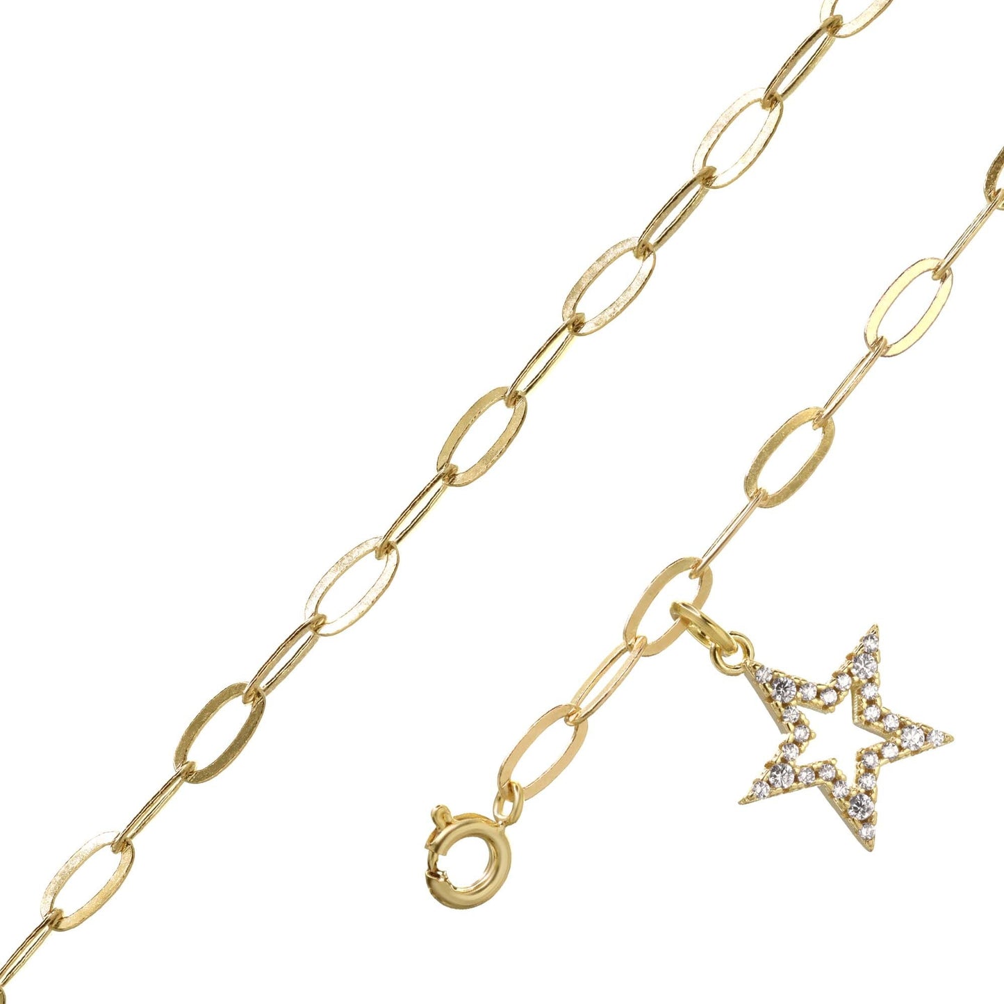 Pulsera bañada en oro estrella