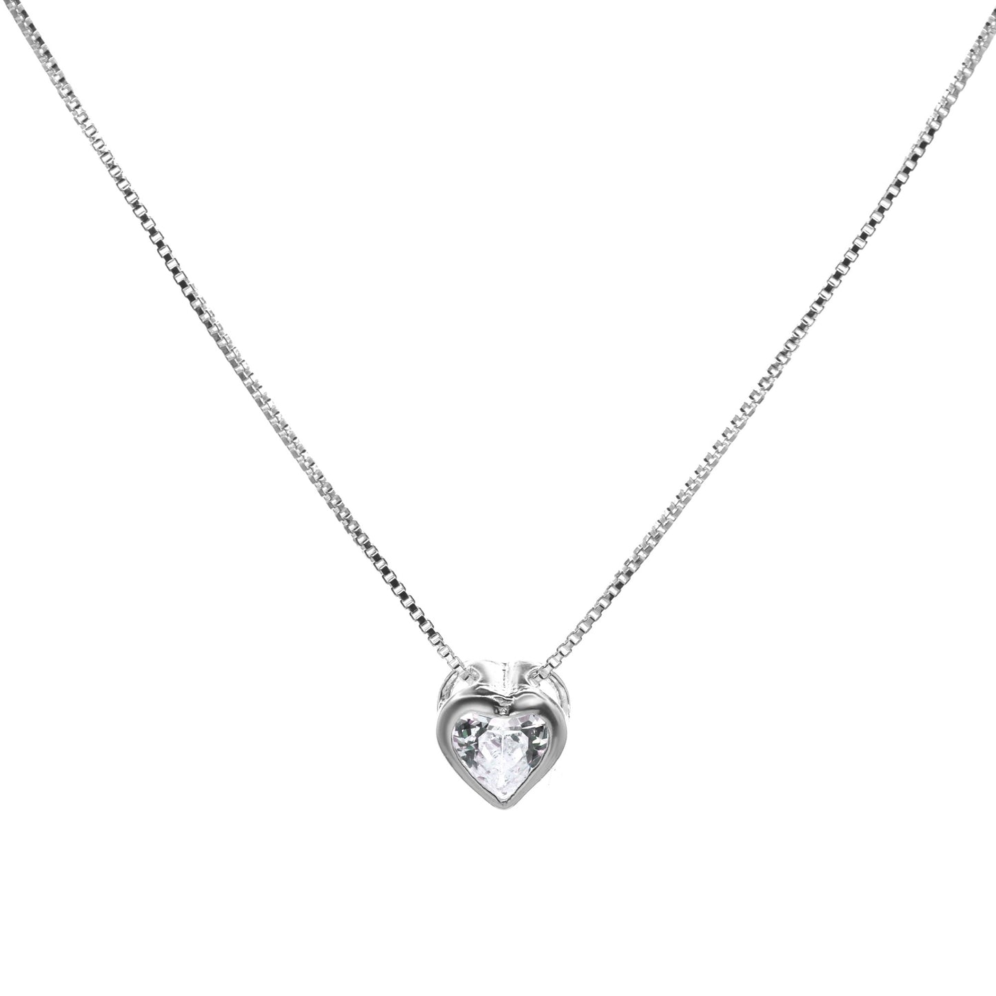 Punto de luz de plata modelo corazon