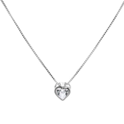 Punto de luz de plata modelo corazon