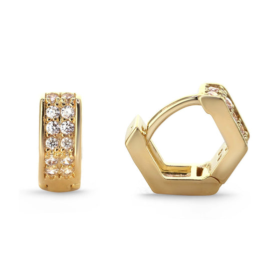 Argollas bañadas en oro geométrica