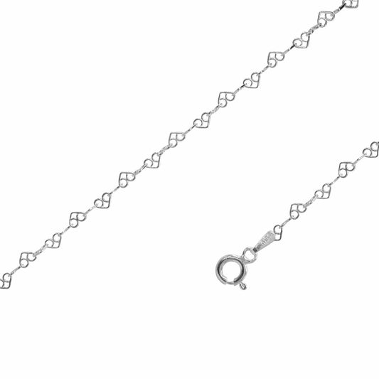 Tobillera tejido corazones