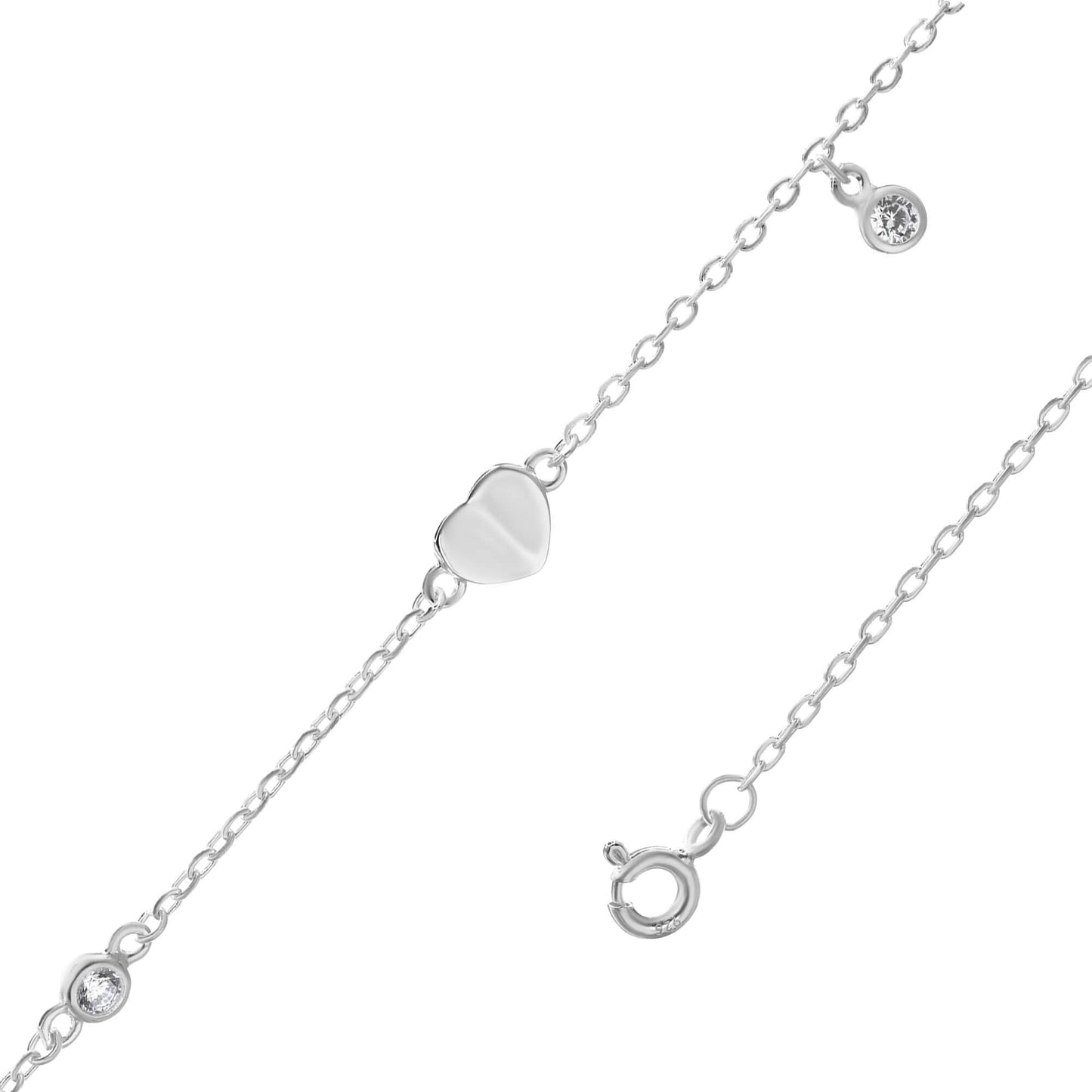 Tobillera tejido corazones