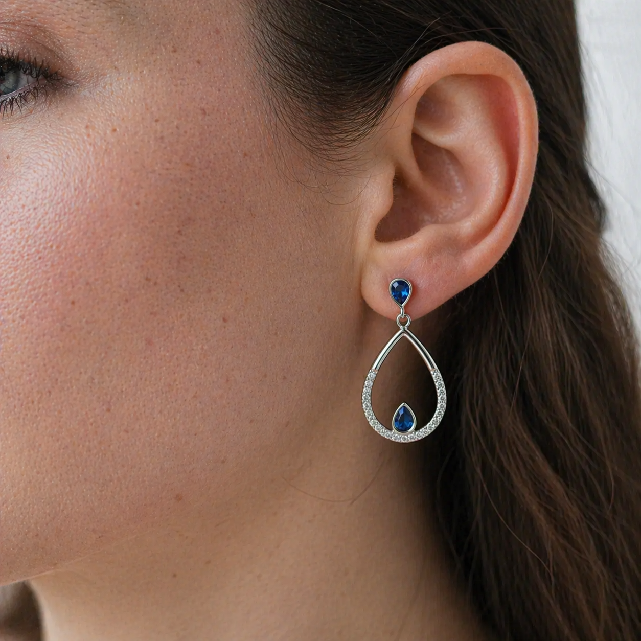 Aros de plata zafiro
